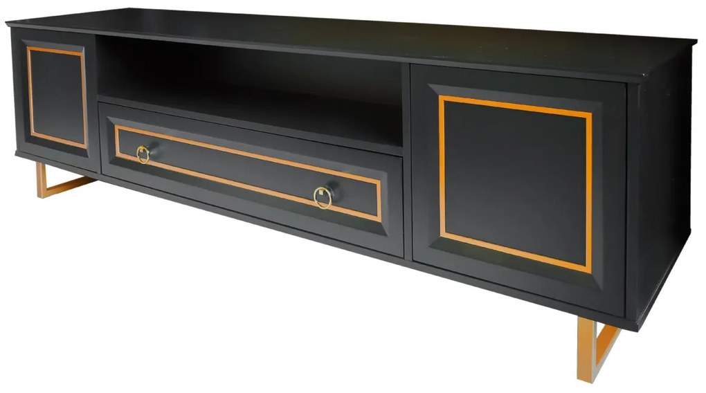 Rack New Laville M 2m - Preto com Dourado Soléil Clássico Kleiner