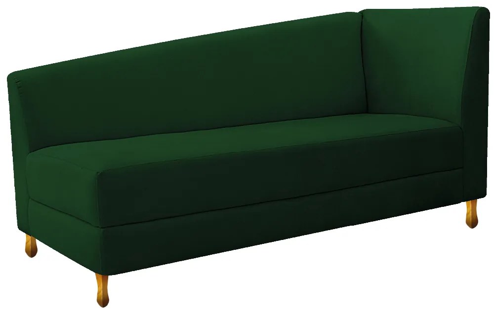Recamier Valéria 140cm Lado Esquerdo Suede Verde - ADJ Decor