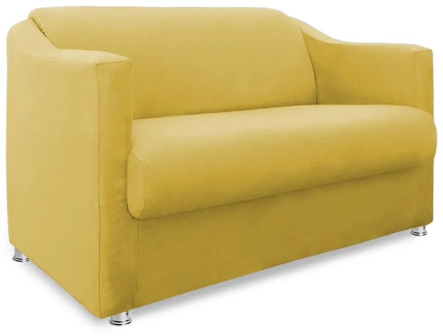 Namoradeira Cecilia 2 Lugares Suede Amarelo 1,20 m Decorativa Sala Recepção