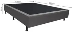 Base Box para Cama Viúva 128x188cm Liz S05 Sintético Cinza - Mpozenato