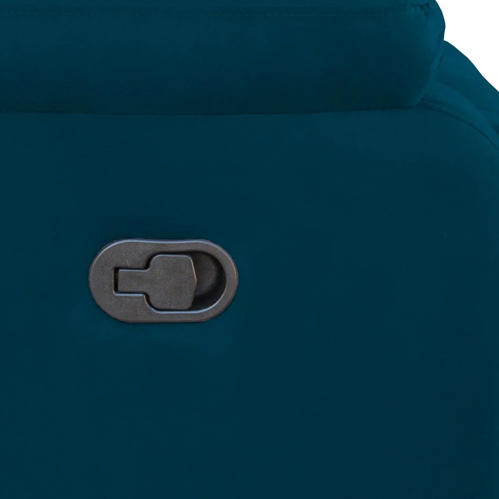 Poltrona Decorativa Magnum Reclinável Manual Suede Azul Marinho