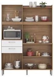 Kit Cozinha Compacta 6 Portas 2 Gavetas Harmonia D02 Amendola/Branco -