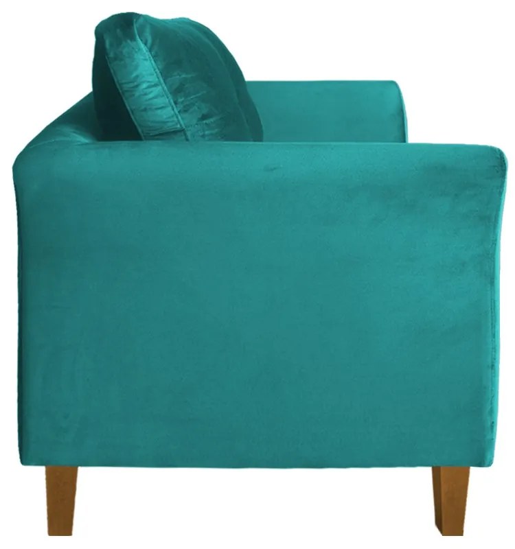 Kit Namoradeira + 2 Poltronas Ibis Sala Suede Azul Tiffany
