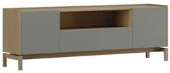Rack TV 50 Pol 180cm 2 Portas 1 Gaveta Oak/Cinza F07        - Mpozenat