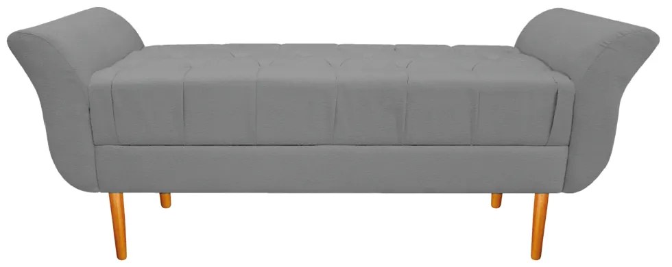 Recamier Estofado Ari 195 cm King Size Corano Cinza - ADJ Decor