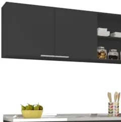 Armário de Cozinha CP02 Com Pia 150cm Pérola Z34 Preto - Mpozenat