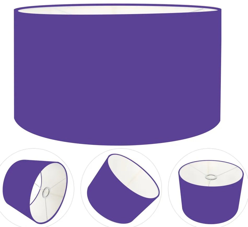 Cúpula Abajur Cilíndrica Cp-7023 Ø50x21cm Roxo