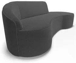 Sofá Living  2 Lugares 180cm Braço Esquerdo Mozart D06 Bouclê Chumbo -