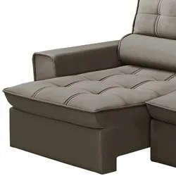 Sofá Retrátil Reclinável 3 Lugares 220cm Blanches F05 Veludo Castor -