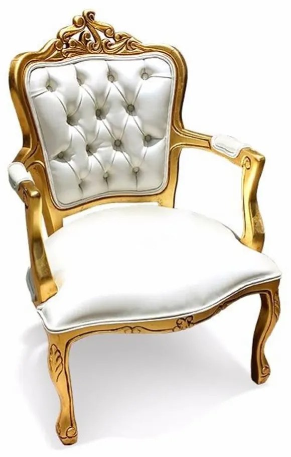 Poltrona Luís XV Capitonê Entalhada Madeira Maciça Eucalipto Design de Luxo