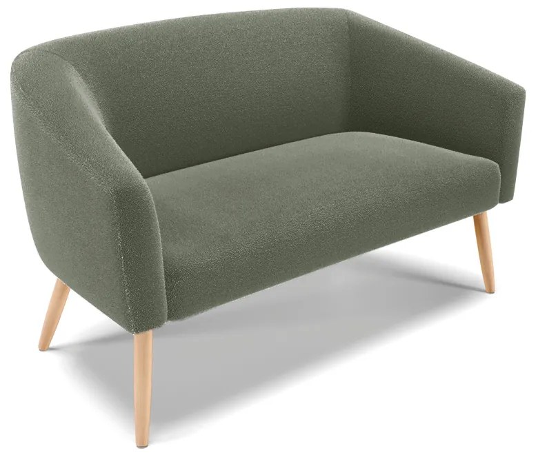 Sofá 2 Lugares Namoradeira Pé Palito Natural Stella Bouclê D03 - D'Rossi - Verde Pistache