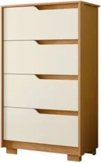 Cômoda Para Quarto 4 Gavetas 70cm Sole Flex Off/Cinamomo - Albatroz
