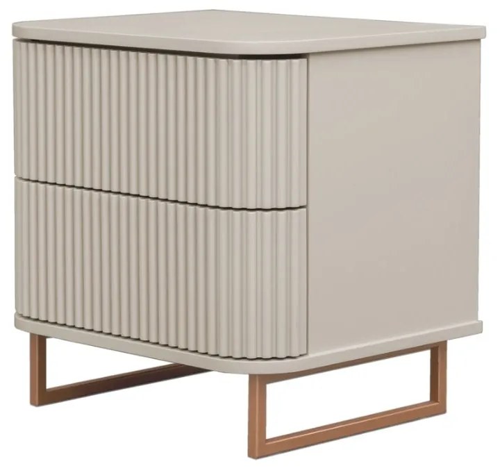Mesa de Cabeceira Miami - Off White com Detalhes Dourado Soleil Kleiner