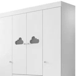 Jogo de Quarto Infantil Guarda Roupa e Cômoda Amora Z39 Branco - Mpoze