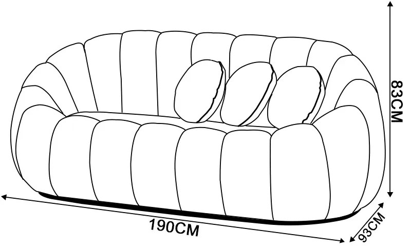 Sofá 2 Lugares Orgânico para Sala Cloud Bouclê E03 - D'Rossi - Marrom