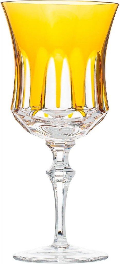 Taça de Cristal Lapidado Artesanal p/ Vinho Branco - Amarelo - 55  Amarelo - 55