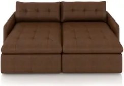 Sofá Retrátil 4 Lugares Para Sala 264cm Elios Couro Caramelo Z55 - Mpo