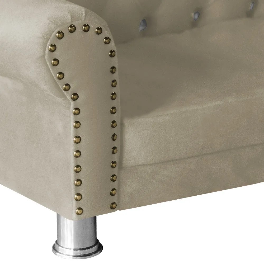 Mini Divã Sofá Realeza Cama Pet para Cães ou Gatos Elegante Suede Nude