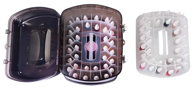 Maleta P/ 68 Esmaltes Profissional C/ Porta Acetona Cinza - Dompel