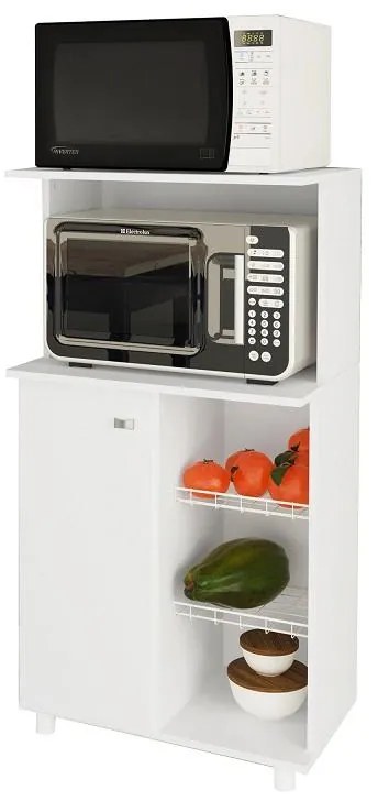 Balcão de Cozinha Fruteira Forno Microondas Branco