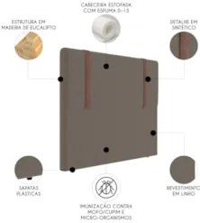 Cabeceira Cama Box King 193cm Estofada Glory Saturno Mescla Z04 - Mpoz