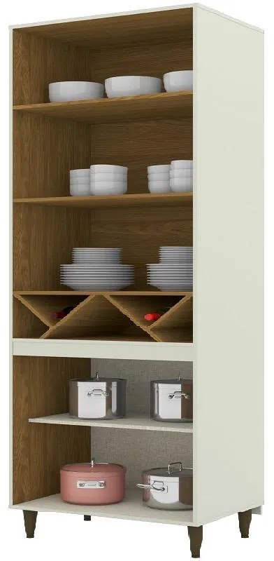 Cristaleira 2 portas de vidro Adega MDF Cozinha Henn