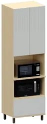 Paneleiro Cozinha Torre Quente 70cm Pierre Carvalho/Cinza L01 - Mpozen