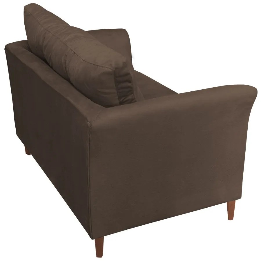Namoradeira Ibis Decorativa 2 Lugares 1,35 m Recepção Quarto Sala Suede Marrom