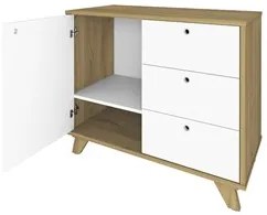Conjunto Escritório Home Office 3 Peças Elai A06 Olmo/Branco - Mpozena