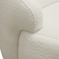 Sofá 3 Lugares Sala Orgânico 180cm Donk L08 Boucle Off White - Mpozena