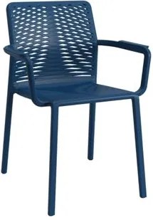 Cadeira Livy Malfi Plaxmetal Empilhável Azul Petróleo em Polipropileno
