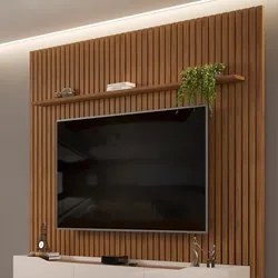 Painel para TV 75 Pol Ripado com Bancada Suspensa 250x240cm Pratisk D0