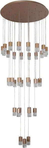 Pendente Led Aluminio Champagne 142W 3000K Capsula