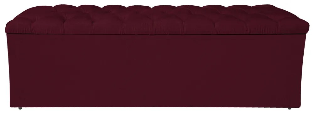 Calçadeira Estofada Liverpool 160 cm Queen Size Suede Bordô - ADJ Decor