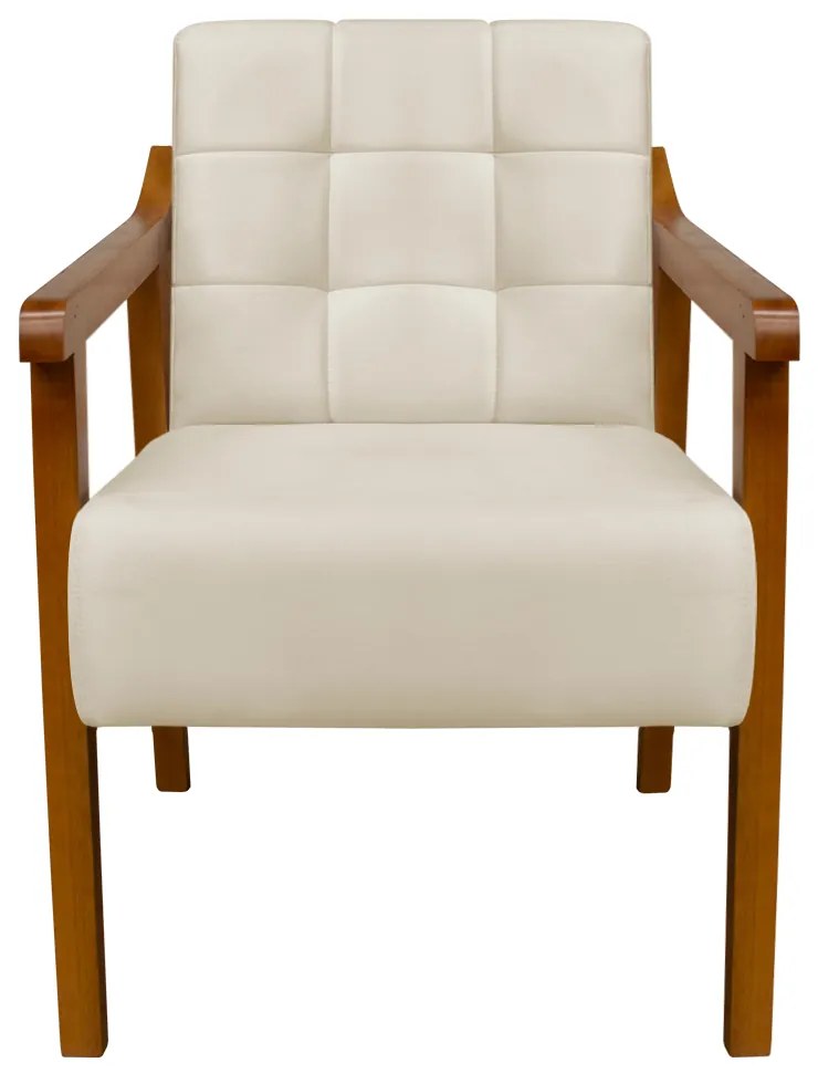 Poltrona Decorativa Vênus Veludo Bege