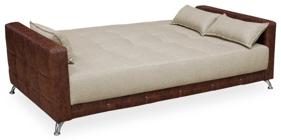 Sofá-Cama 2,00 m  3 Lugares Luxury - Linho Nude Compose Whisky