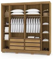 Guarda Roupa Casal 6 Portas 6 Gavetas 223cm Luko V02 Nature/Brisa - Mp