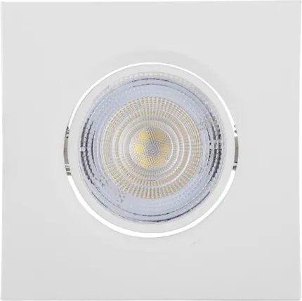 Plafon Led Embutir Quadrado Branco 4,2W Luz Branca