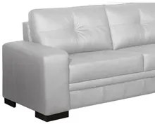 Sofá 03 Lugares 2,10 m Couro Milano Branco - Scala Decor