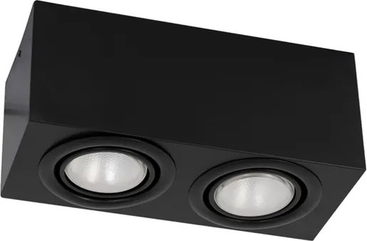 Plafon De Sobrepor Aluminio 11X26cm - PRETO