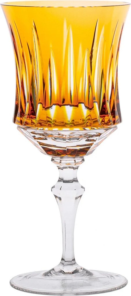 Taça de Cristal Lapidado P/ Vinho Tinto 345ml - Amarelo  Amarelo