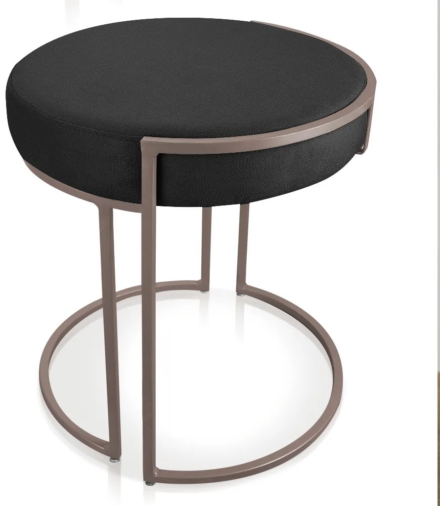Kit 04 Puffs Love Suede Base Industrial Cobre - D'Rossi
 - Preto