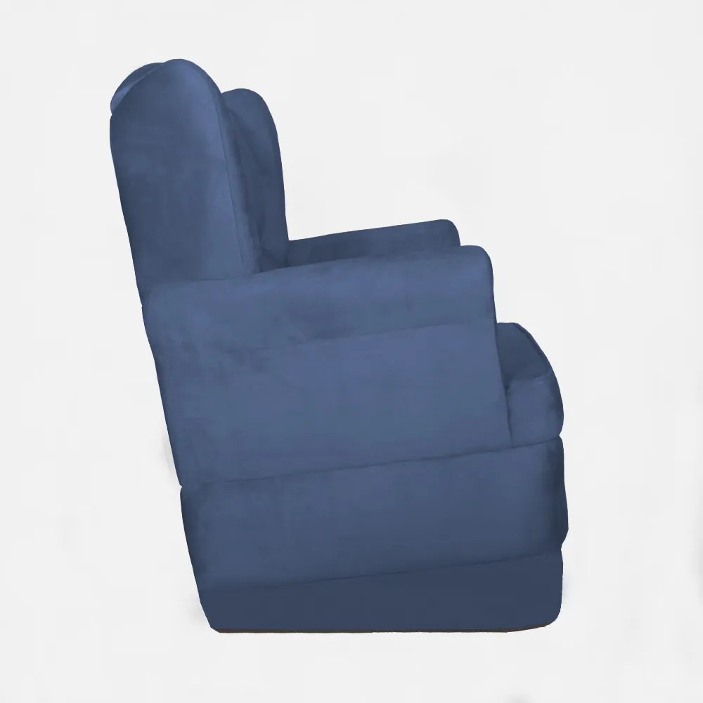 Poltrona Ana de Amamentação com Balanço Suede Azul Marinho