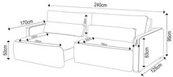Sofá Retrátil Reclinável 240cm Sinna F05 Linho Bege - Mpozenato