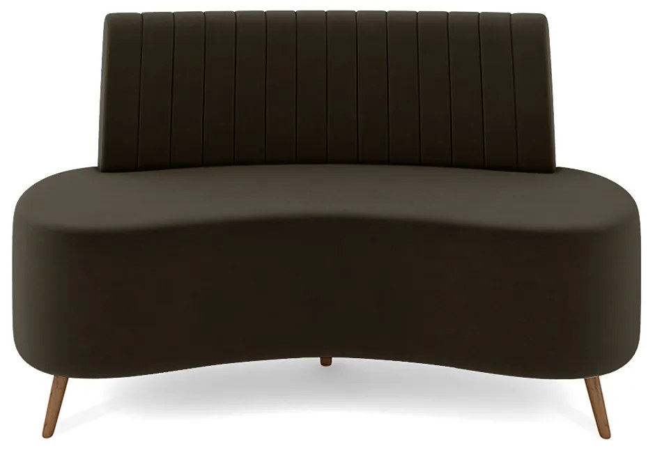 Sofá Living Decorativo 2 Lugares 1,60M Katara Marrom Veludo G33 - Gran Belo