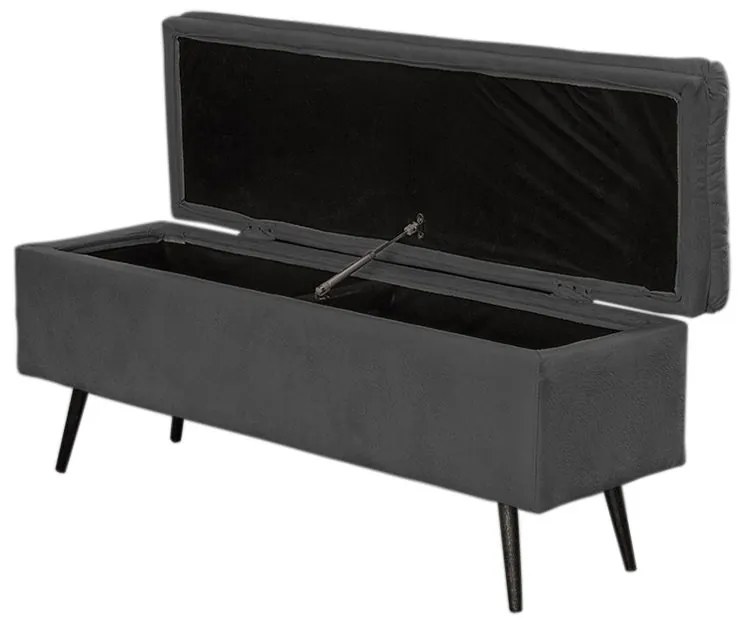 Cabeceira com Calçadeira Baú Casal 140cm Conforto Suede Cinza - Sheep Estofados - Cinza