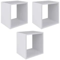 Nichos Decorativos de Parede Quadrado Kit 3 Branco - AJL Móveis