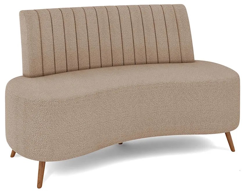 Sofá 2 Lugares Living 160cm Pé Palito Maraú Bouclê K01 - D'Rossi - Creme