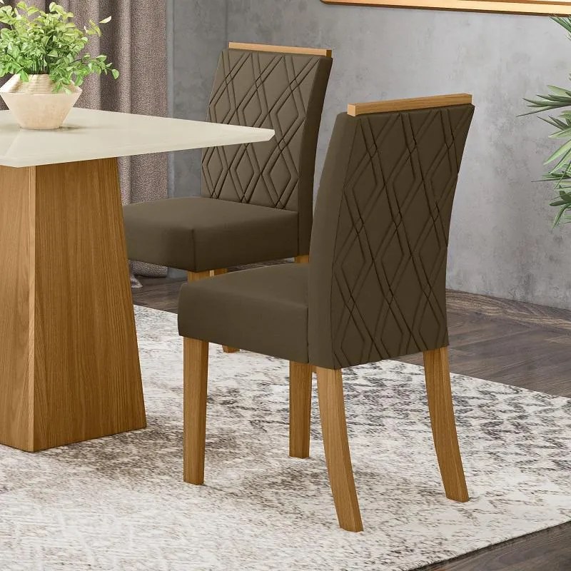 Kit Conjunto 2 Cadeiras Vita Sala de Jantar Nature Bege