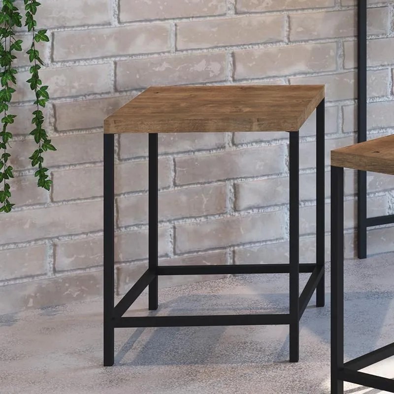 Banquetas Baixas Industrial Para Cozinha Kit 2 Un - Vermont